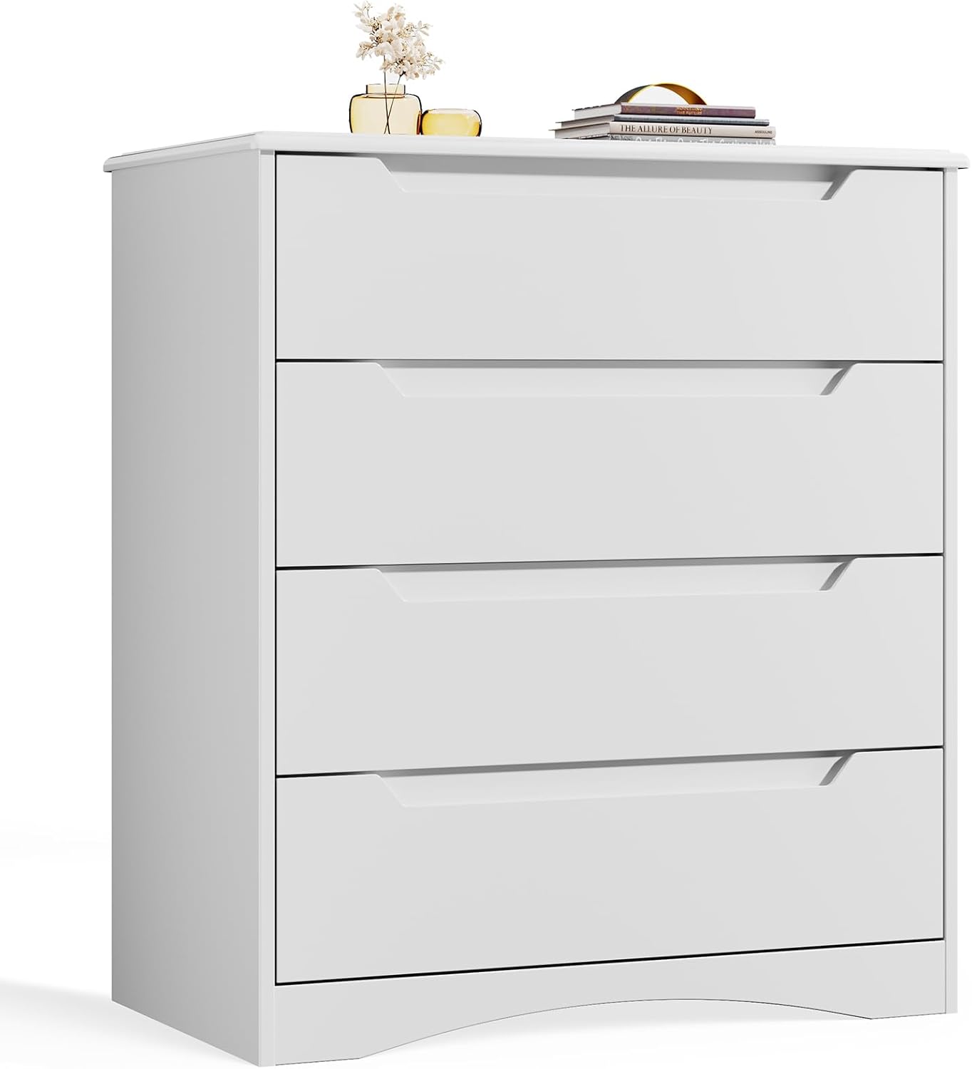 Commode Bealife 4 tiroirs blanche style scandinave — compacte et épurée