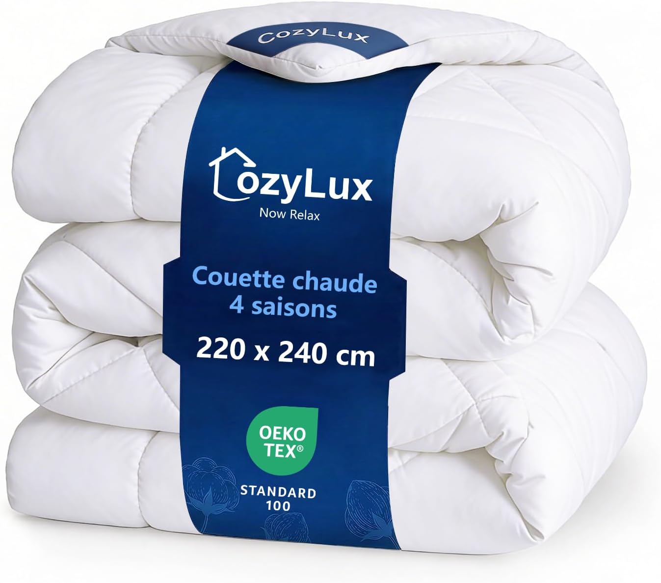 CozyLux Couette 4 Saisons avec boucles d'angle 220x240