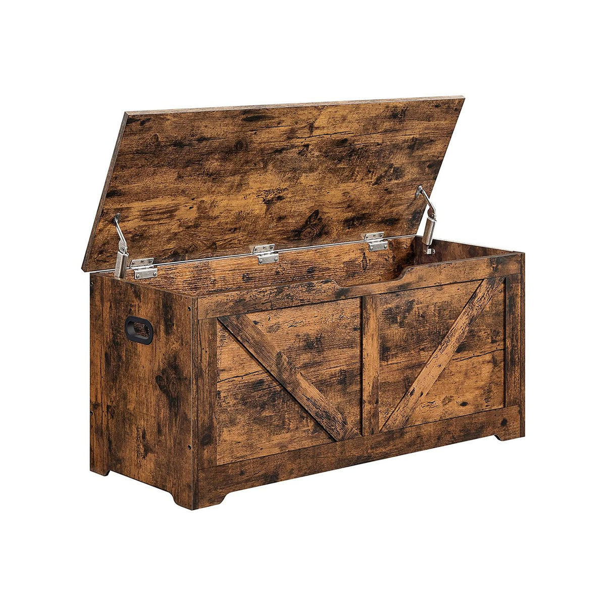 VASAGLE LSB060T01 coffre banc rangement imitation grange brun rustique 100 cm