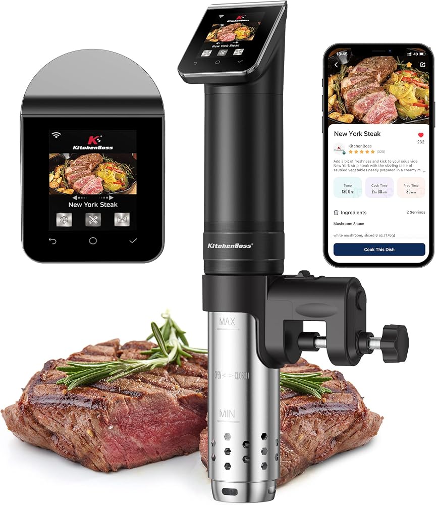 KitchenBoss G330 Wi-Fi cuiseur sous vide thermoplongeur 1100 W