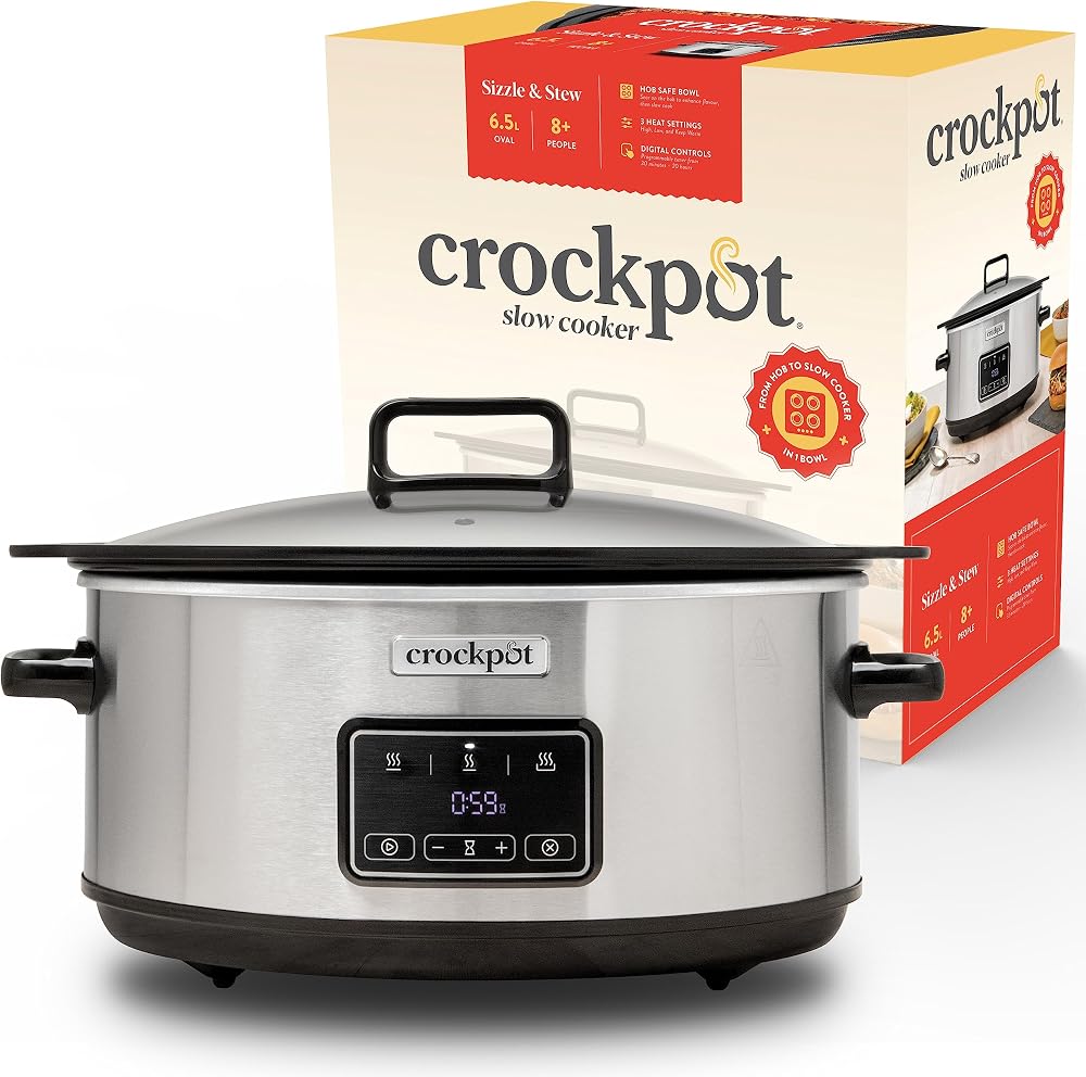 Mijoteuse electrique Crockpot Sizzle and Stew 6,5 L, coup de coeur du comparatif 2026