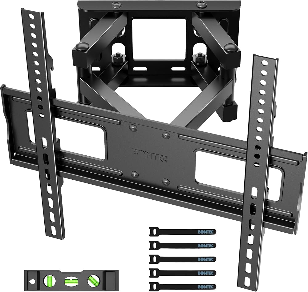 Support mural TV BONTEC orientable et inclinable pour ecrans 23 a 70 pouces